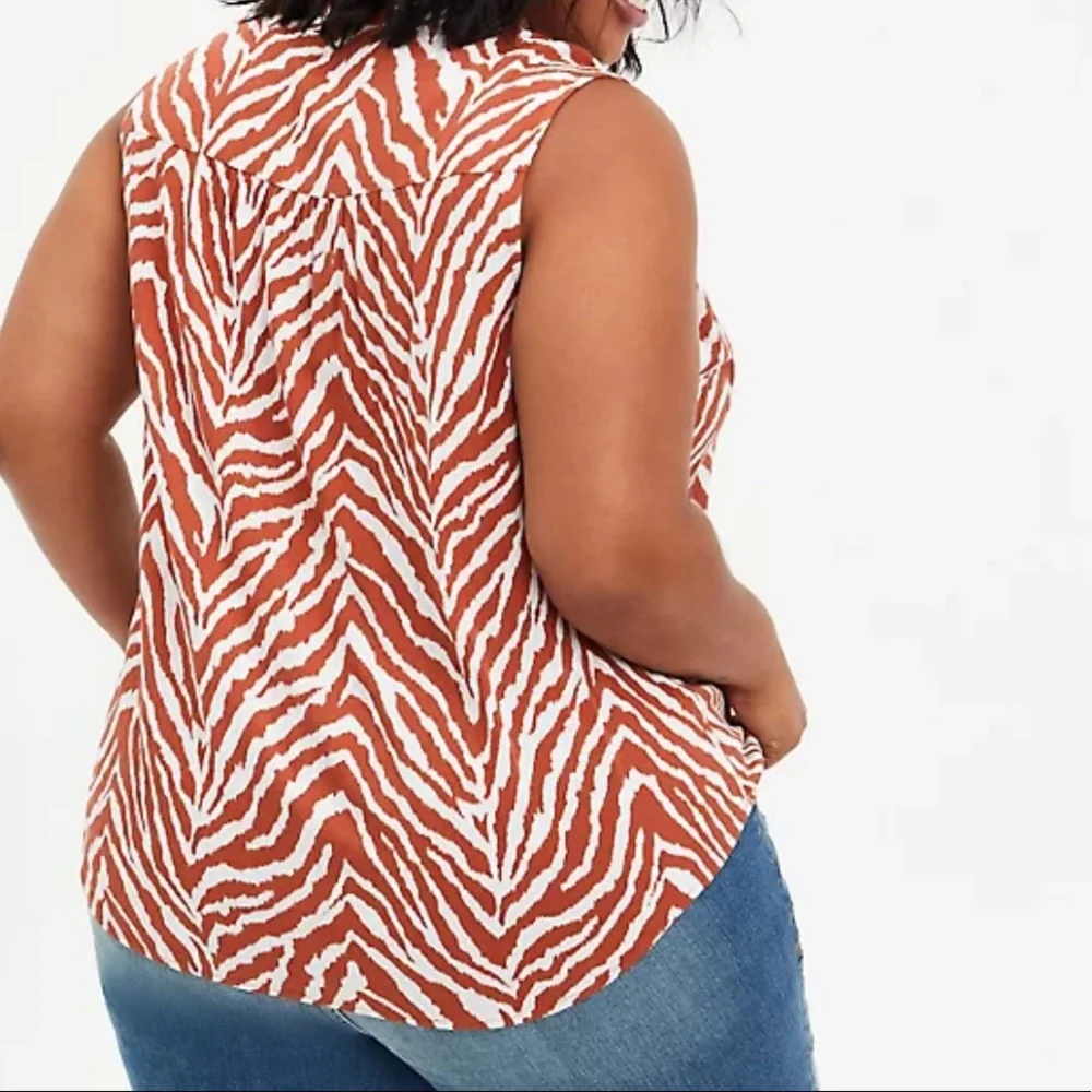 Harper Brown Zebra Textured Stretch Rayon Tank - Picture 5 of 6